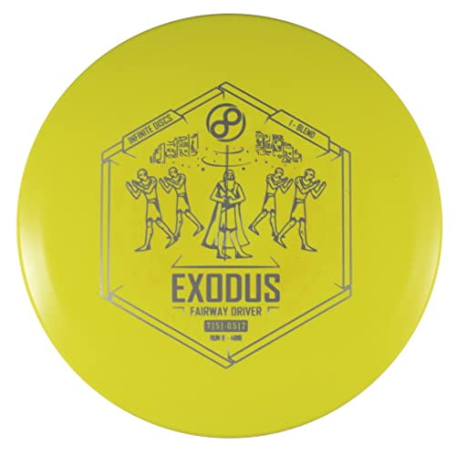 Infinite Discs Exodus I-Blend | Control Driver | Beginner Friendly Disc Golf Driver [Stamp Color & Color Shade May Vary] (166-169g, Yellow)