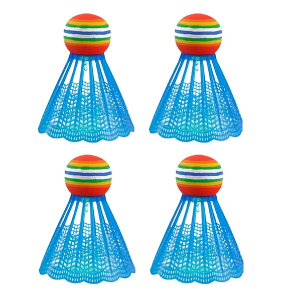 4 Pcs Éclairage LED Nylon Badminton Volant Fournitures Sportives Pratiques Accessoires d'Exercice pour Jouer Intérieur Extérieur École (Bleu)