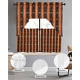 thumbnail image 3 of Burnt Orange Striped Kitchen Curtains Sets 36 Inch Length with Valance, Modern Southwest Geometric Swag Valances and Tiers Curtain Set Drapes Swag Curtains for Living Room, Bathroom, Bedroom, Cafe, 3 of 6