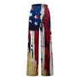 thumbnail image 5 of up to 60% off Gifts Usmixi Womens Independence Day Pants 4th of July Fashion Star Flag Print Wide Leg Trousers High Waist Loose Straight Long Pants Red XL, 5 of 5