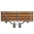 Clevr 36" Wall Mounted Double Folding Shower Bench Seat Teak Wood