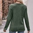 thumbnail image 3 of ATOYSOY Women's Workout Casual Button Down Loose Ribbed Tops Dressy Tunic Relaxed Blouses Long Sleeve Side Split Pullovers Round Neck Shirts Fall Trendy Green XXL, 3 of 3