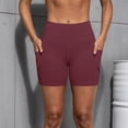 thumbnail image 4 of ClodeEU Women's High Waisted Breathable 3" Athletic Shorts,Lightweight Workout Yoga Shorts Wine,Womens Plus L, 4 of 7