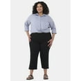 thumbnail image 2 of JMS Just My Size by Hanes Women's Plus Snap Hem Pull On Cropped Pants, 23" Inseam, Sizes 0X-4X, 2 of 5