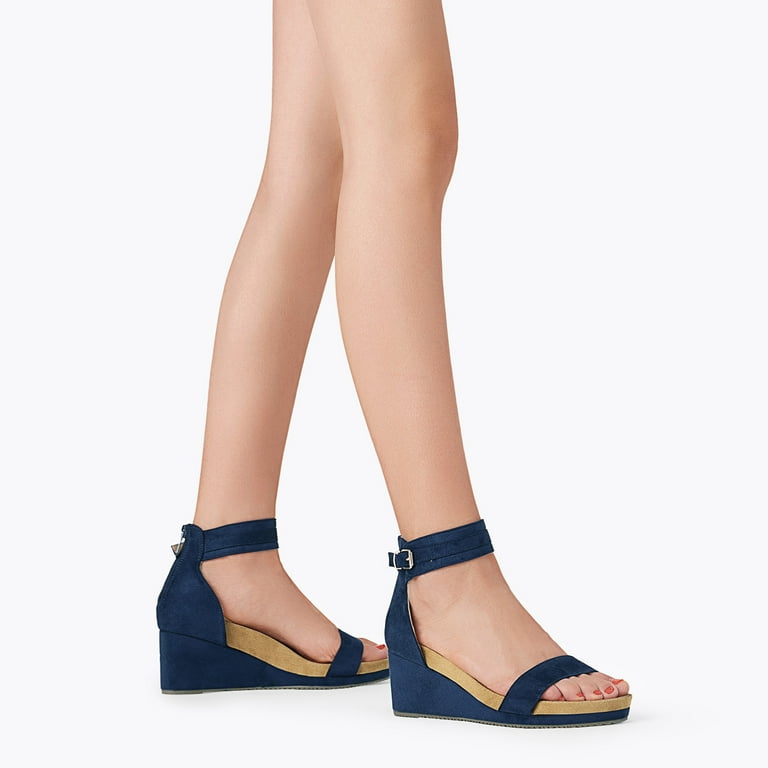 Navy wedge sandals size 5 new arrivals