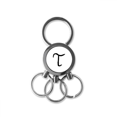 thumbnail image 1 of Alfabeto griego Tau negro silueta Llavero de metal de acero inoxidable Llavero Anillo de cadena Llavero, 1 of 3