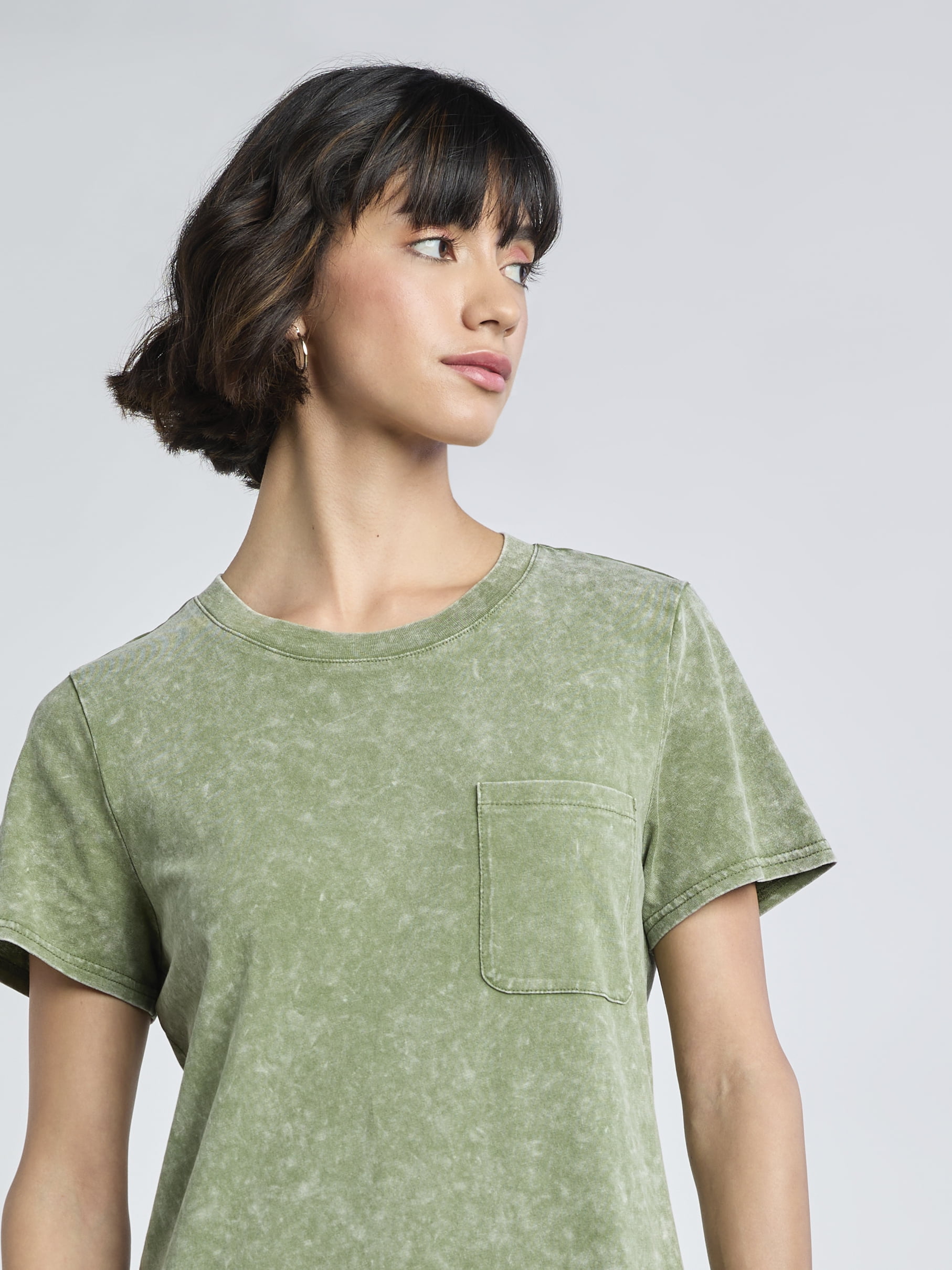 Time and Tru Women's Midi T-Shirt Dress with Short Sleeves, 100% Cotton, Sizes XS-XXXL - Walmart.com Time and Tru Women's Midi T-Shirt Dress with Short Sleeves, 100% Cotton, Sizes XS-XXXL - Walmart.com