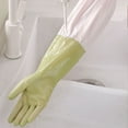 thumbnail image 2 of Djunllk Waterproof Rubber Gloves - Non-Slip Household Dishwashing Gloves, Reusable Long Sleeves Cleaning Gloves Drip-Catch Cuff Kitchen Gloves, 2 of 6