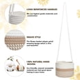 thumbnail image 2 of 2 Set Hanging Rope Planter Baskets, Natural Hand Woven Plant Holder with 22 Inch Long Hanging Rope, Accessories of Ceiling Hooks and 19 inch Hanging Chain for Indoor Plants Flowers, 2 of 7