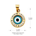 thumbnail image 3 of Ioka-14K Tri Color Gold Cubic Zirconia CZ Evil Eye Charm Pendant For Necklace or Chain, 3 of 5