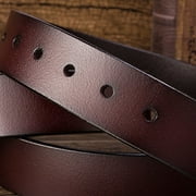 Costyle Mens Genuine Leather Belt Belts With Classic Silver Buckle, Brown