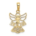 thumbnail image 3 of 14K Two-Tone Gold Charm Pendant 24 mm 15 With Rhodium Believe Angel, 3 of 4
