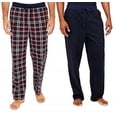 thumbnail image 2 of Nautica Men's Soft Fleece Plaid Pajama Pants, Red/Navy, Sz XL, 2 of 6