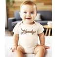 thumbnail image 2 of Howdy Rope Script Baby Bodysuit for Girls and Boys Trendy Vintage Country Western Outfit Natural Bodysuit 12 Months, 2 of 3