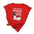thumbnail image 2 of Hauts d'Été pour Femmes Grande Taille Femmes Été T-Shirt à Lettres Imprimées à Manches Courtes Tunique Décontractée Hauts Blouse T-Shirt à Col en V Femmes en Liquidation, 2 of 3