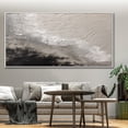 thumbnail image 4 of Large white and brown abstract painting, white 3D textured wall art, white and black minimalist painting, white wall art decor,(91*183cm)36*72 Inches,Unstretched,Frameless, 4 of 4