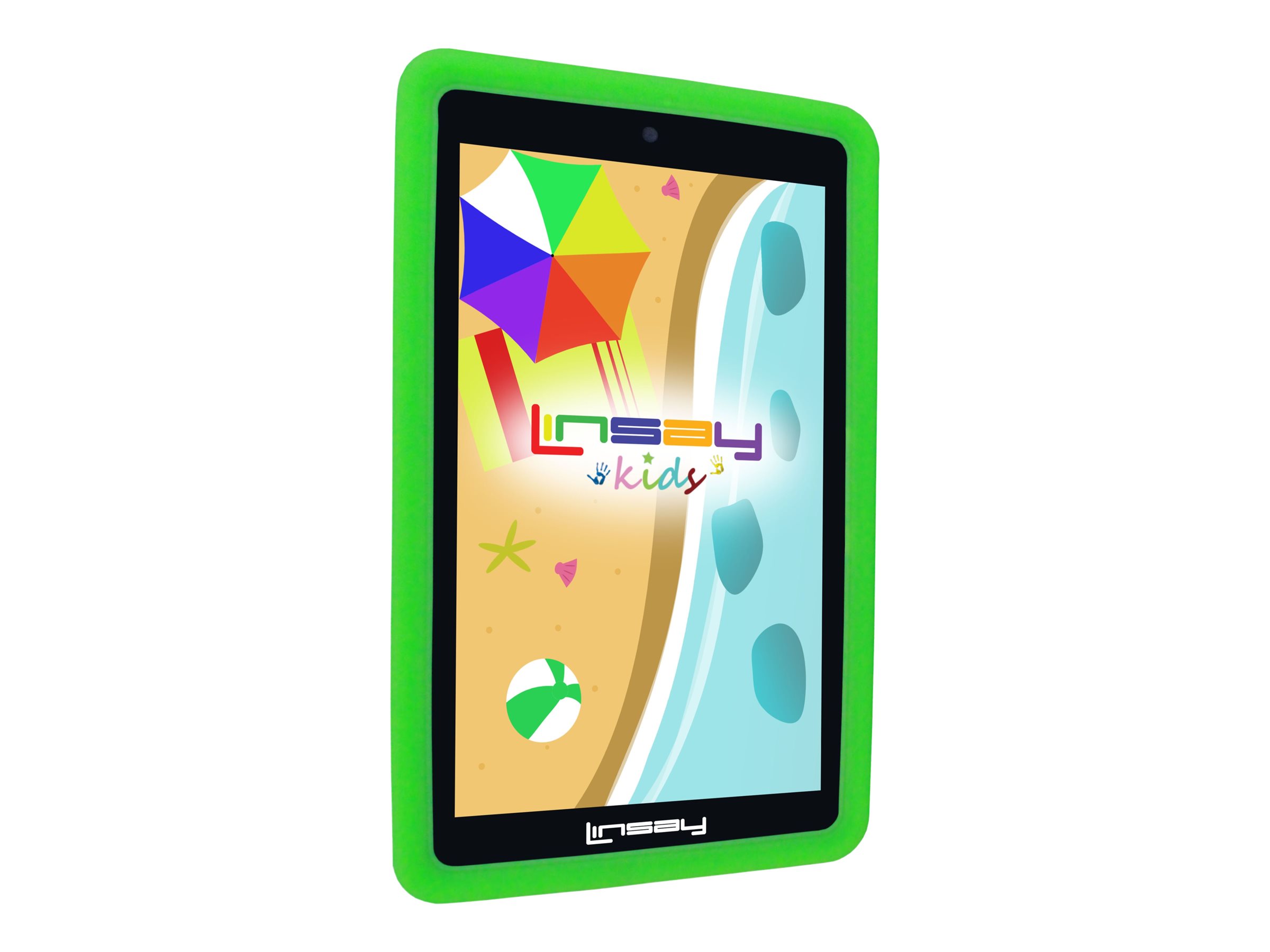 LINSAY 7" Kids Tablet 2GB RAM 32GB Android 12 WiFi Tablet for Children, Camera, Apps, Games, with Green Kid Defender Case LED Book Pack - image 2 of 7