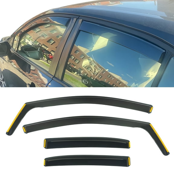 Ikon Motorsports In-Channel Window Visors Sun Shades Vent Rain Guards Deflectors for 2020-2026 Toyota Corolla Sedan 4-Door Black PC Polycarbonate 4PCS
