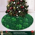 thumbnail image 6 of FMSHPON Clover Leaves Shamrock Xmas Christmas Tree Skirt Stand Mat for Holiday Party Decoration Indoor Outdoor 36 inches, 6 of 6