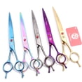 thumbnail image 3 of Purple Dragon Dog Grooming Scissors 6.5" 7" Stainless Up Curved Scissors Professional Pet Shears Chunker Thinning Scissors Z3002, 3 of 10