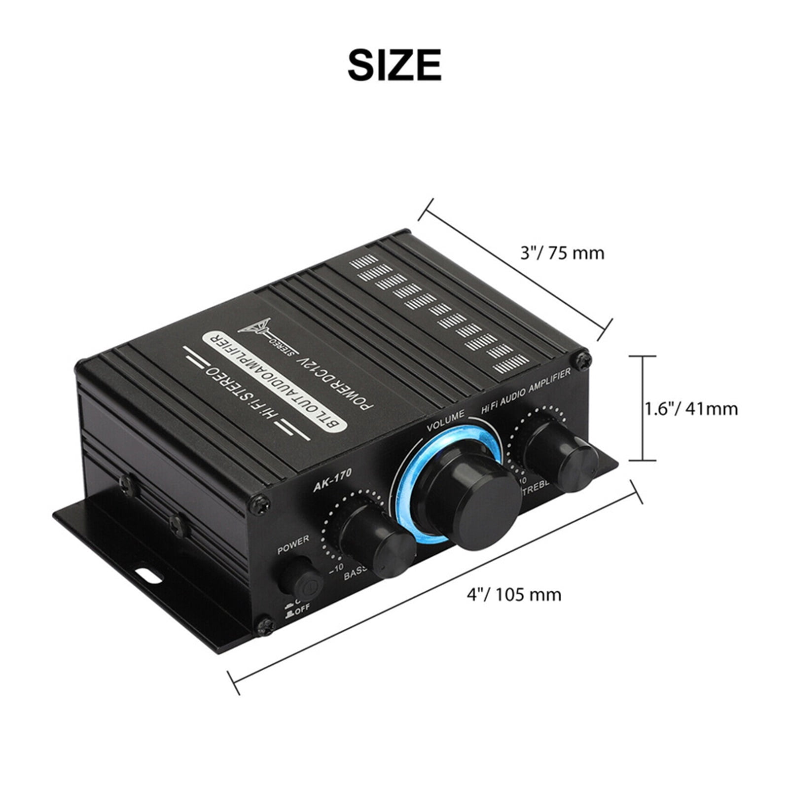 400W 12V 2 Channel Powerful Digital Stereo Power Amplifier HiFi Bass Amp 2 Channel Car Sound Amplificador Home Theater ,Efficient