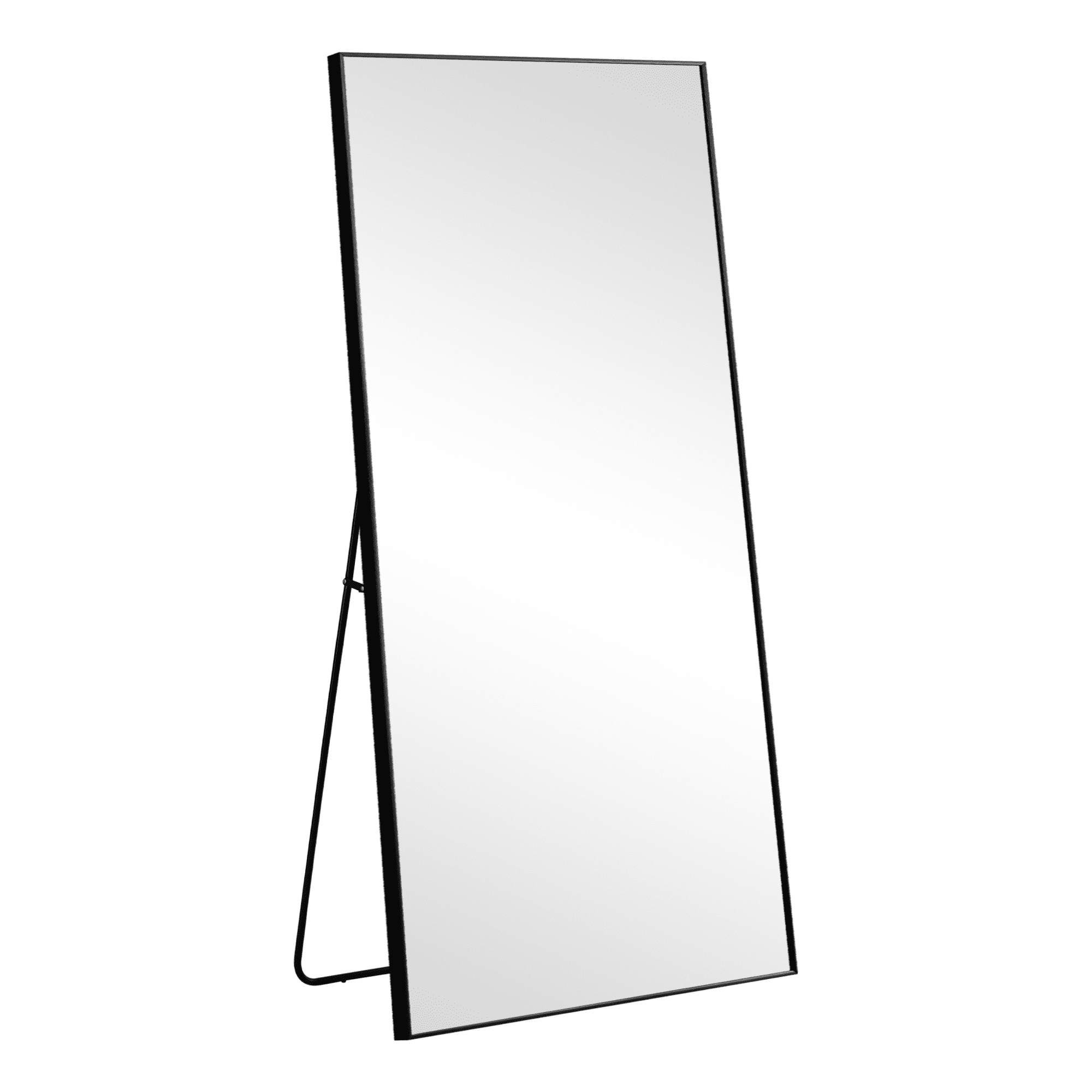 71x32 Modern Rectangle Aluminum Alloy Frame Full Length Mirror Floor Mirror with Stand,Black