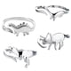 thumbnail image 1 of Anillo de dinosaurio de metal, anillo geométrico abierto con animales, bisutería japonesa y coreana (4 anillos en un paquete), 1 of 7