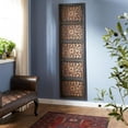 thumbnail image 3 of DecMode Brown Wooden Handmade Intricately Carved Floral Wall Decor, 3 of 14