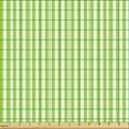 thumbnail image 2 of Ambesonne Striped Fabric by the Yard Upholstery, Vertical Lines Retro Summer, 2 Yards, Apple Green and White, 2 of 5