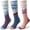 Multicolor, variant on 3 Pairs Merino Wool Ski Socks for Womens Mens Thermal Winter Warm Thick Knee High Socks for Skiing Snowboarding