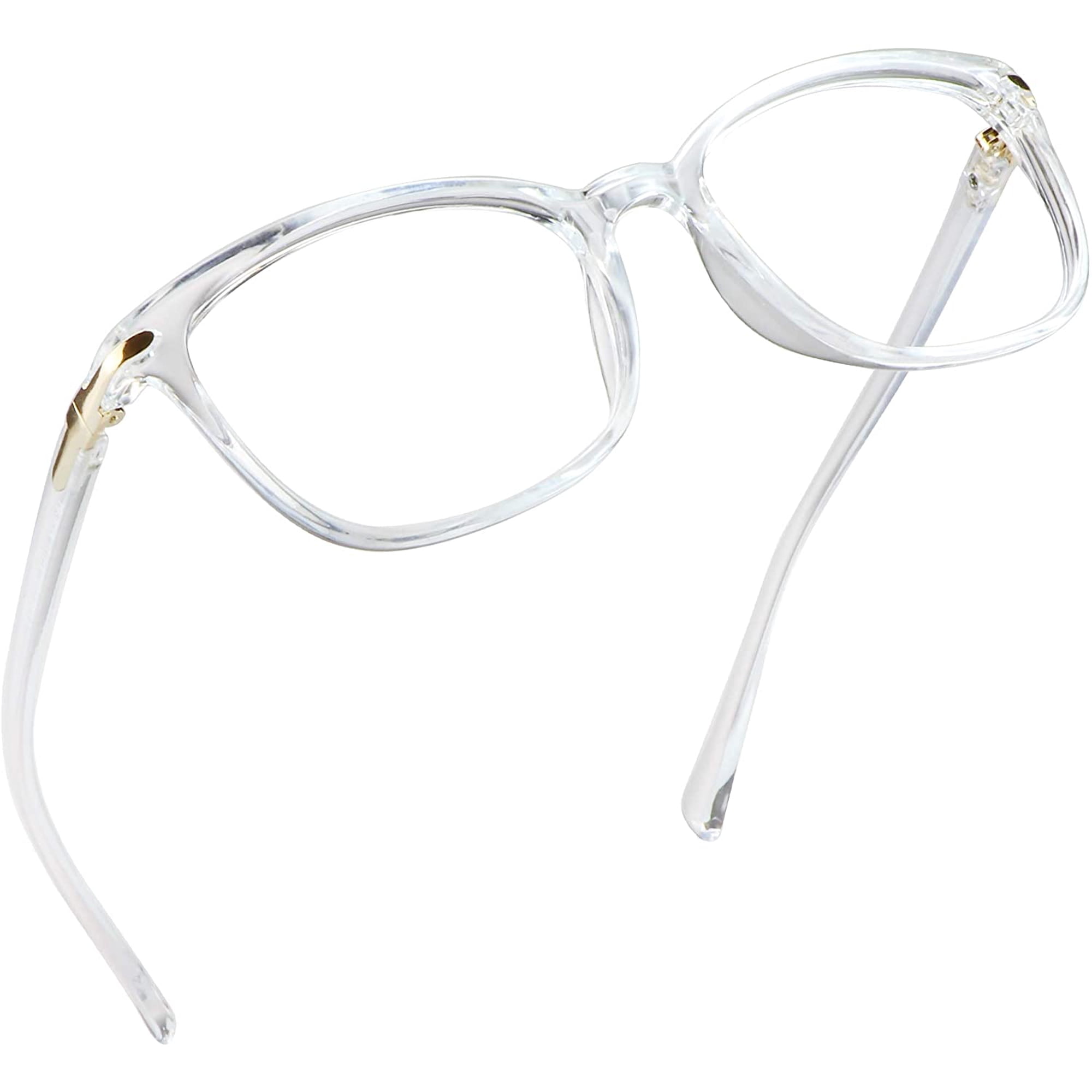 LifeArt Square Frame Blue Light Blocking Reading Glasses, Computer Gaming TV Glasses for Women Men (Clear, +0.75 Magnification)
