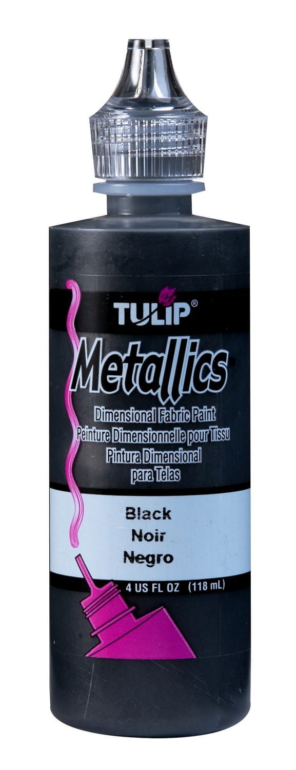Tulip Metallics Black Colour Dimensional Fabric Paint