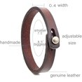 thumbnail image 4 of Pulsera de cuero genuino para hombre - Pulsera de cuero ajustable hecha a mano estilo punk, pulsera de cuero para hombre, negra y marrón, 4 of 5