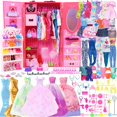 thumbnail image 1 of Ropa de muñeca, accesorios y armario para muñeca niña de 29 cm, 1 of 7