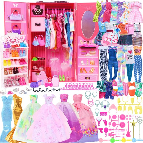 Ropa de muñeca, accesorios y armario para muñeca niña de 29 cm