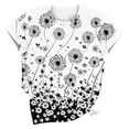 thumbnail image 4 of Odbmxy T Shirts for Women Plus Size Summer Short Sleeve Plus Size Tops for Women Loose Everyday Pull on Casual Floral Tops,XXL, 4 of 5