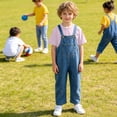 thumbnail image 4 of RTKFRFLM Toddler Boys Girls Denim Overalls Set Kids Loose Fit Jean Jumpsuits with Casual Short Sleeve Top Fashion One Piece Romper Soft Breathable Daily Wear Trendy Elegant Clothing Set, 4 of 6