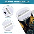 thumbnail image 3 of Yayeee 30oz Stainless Steel Tumbler with Straw and Handle Double-Wall Insulated Travel Water Bottle, Navy Blue Art Pattern, 3 of 8