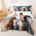 thumbnail image 3 of Homewish Labrador Dachshund Cat Queen Comforter Set,Hawaii Beach Comforter Sets Queen,Cream,3pcs,1 Comforter and 2 Pillowcases, 3 of 7