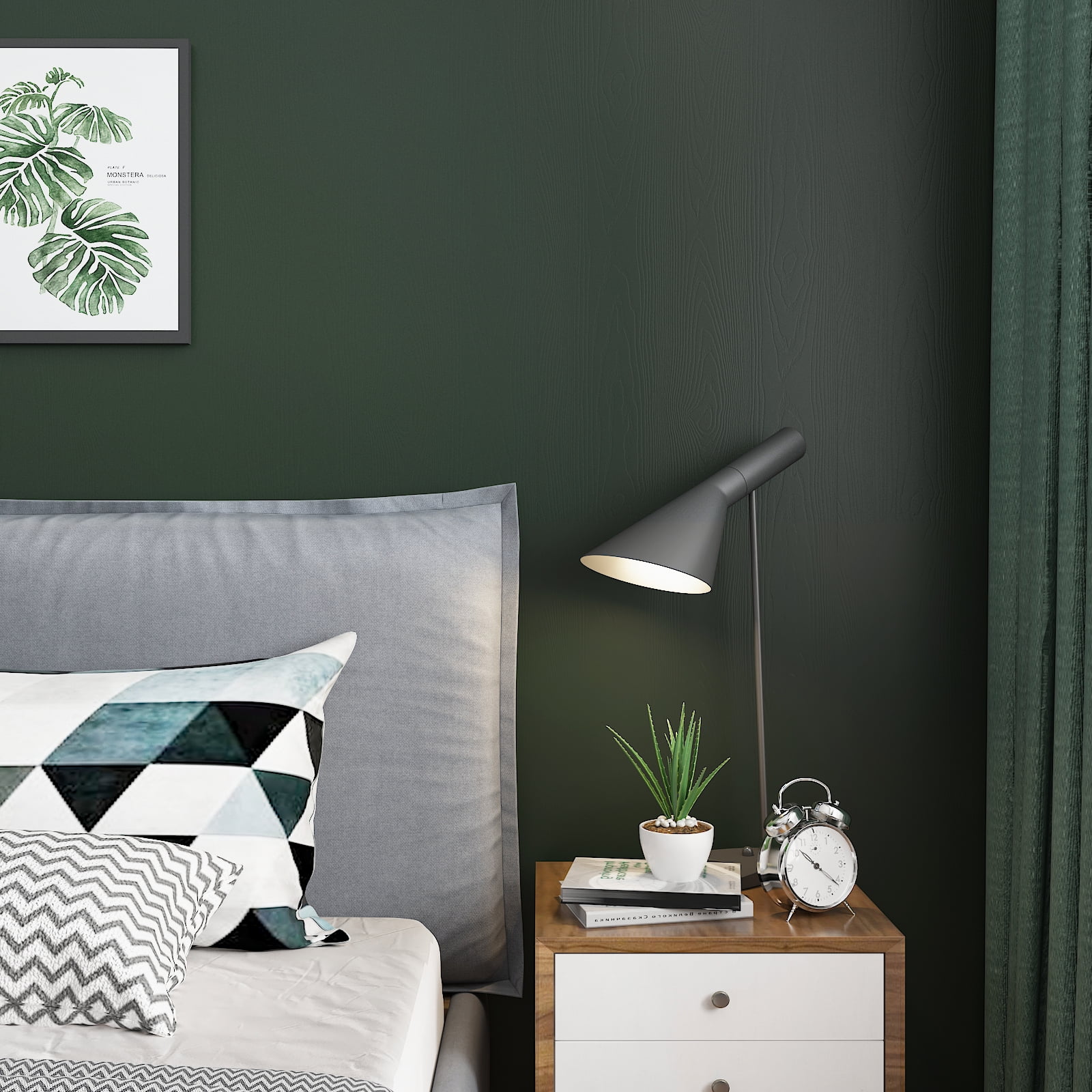 CHIHUT Green Wood Contact Paper for Countertop Waterproof Removable Faux Wood Wallpaper Peel and Stick Green Grain Wall Paper for Kitchen Green Grain Vinyl Roll for Bathroom Furniture 17.7"x236"