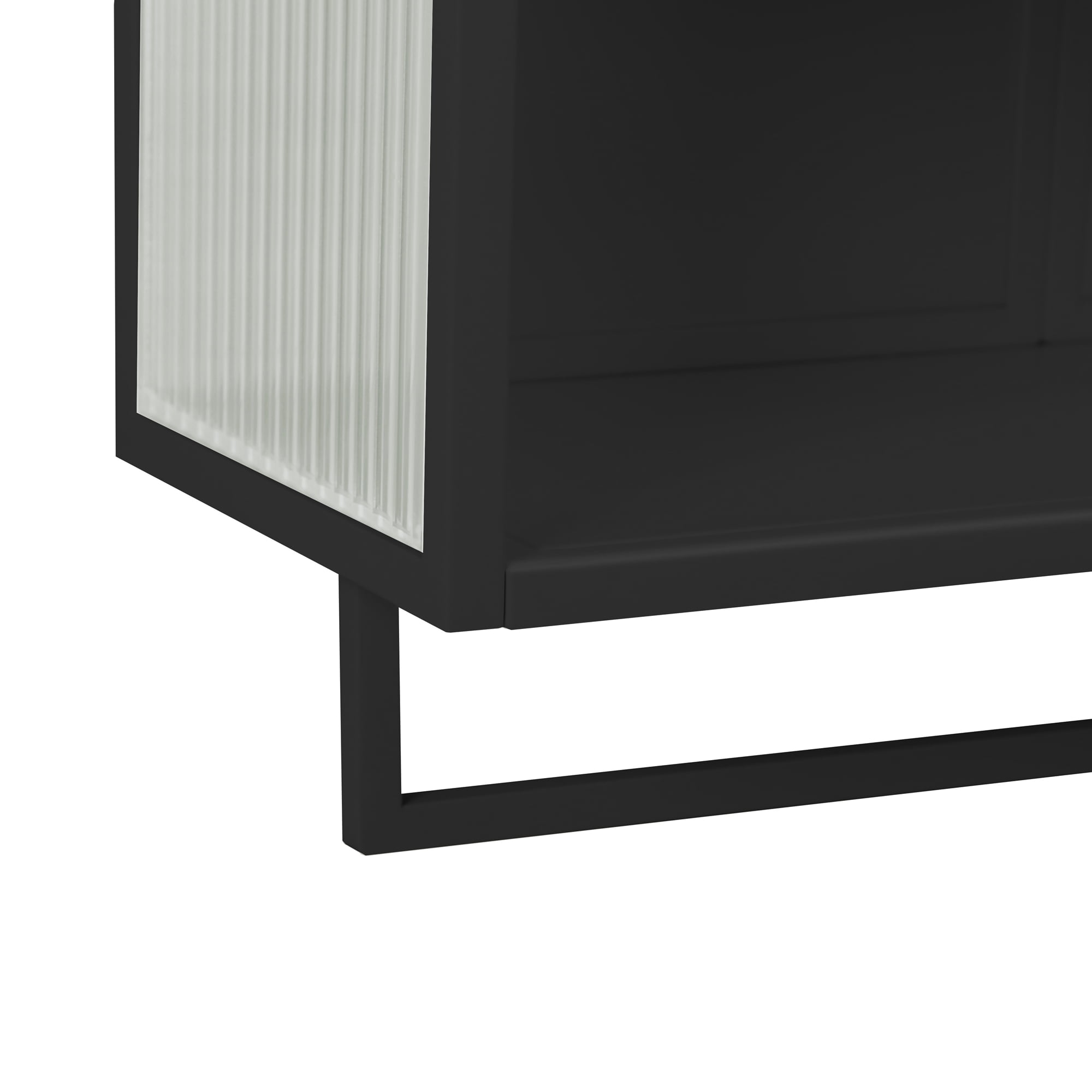 23.62"Wall Cabinet with Tempered Glass Doors, Bathroom Wall Storage Cabinet with Detachable Shelves for Office, Dining, Living Room, Kitchen and Bathroom, Black