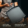 thumbnail image 3 of Lodge Blacklock 12 Inch Triple Seasoned Cast Iron Grill Pan - Lightweight Design - Natural, Non Stick Pans - Cast Iron Square Grill Pan - Lasts 100 Years, 3 of 6
