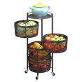 thumbnail image 1 of Round Rotating Multi-Layer Kitchen Storage Shelf, Fruit and Vegetable Storage Basket, Kitchen Storage Rack Floor-Standing, Household Storage Rack for Kitchen Living Room Toilet,28*75CM, 1 of 5