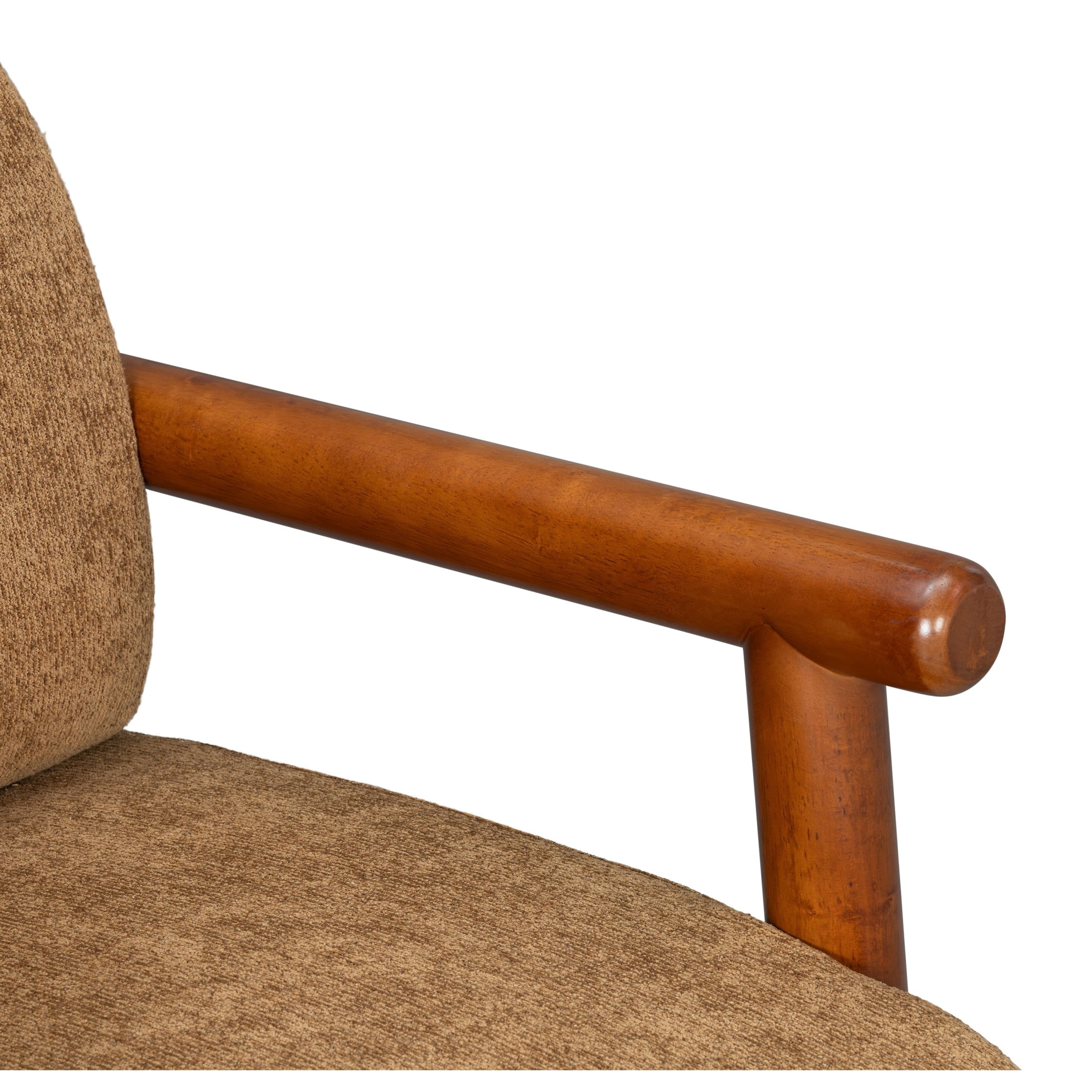Christopher Knight Home Modern Accent Lounge Chair, Chenille Upholstery with Solid Wood Arms, Mocha