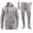 Grey, variant on Men's Athletic Gym Sport Casual Running Jogging Sweat Hooded Tracksuit Set (Red, L)