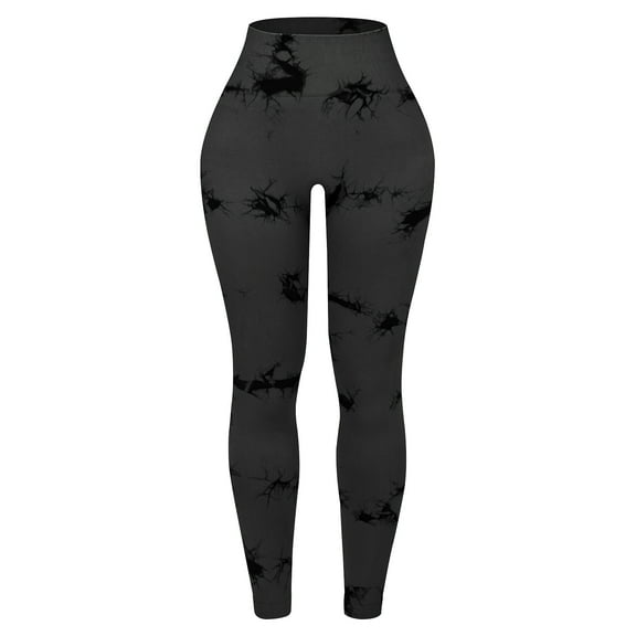 Tie Dye High Waisted Peach Seamless Yoga Pants for Women, Gym Leggings, Workout Tights, Exercise Sportswear, Size S