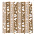 thumbnail image 2 of Ambesonne Nautical Shower Curtain, Sea Animals Shells Stripes, 69"Wx70"L, Camel White, 2 of 4