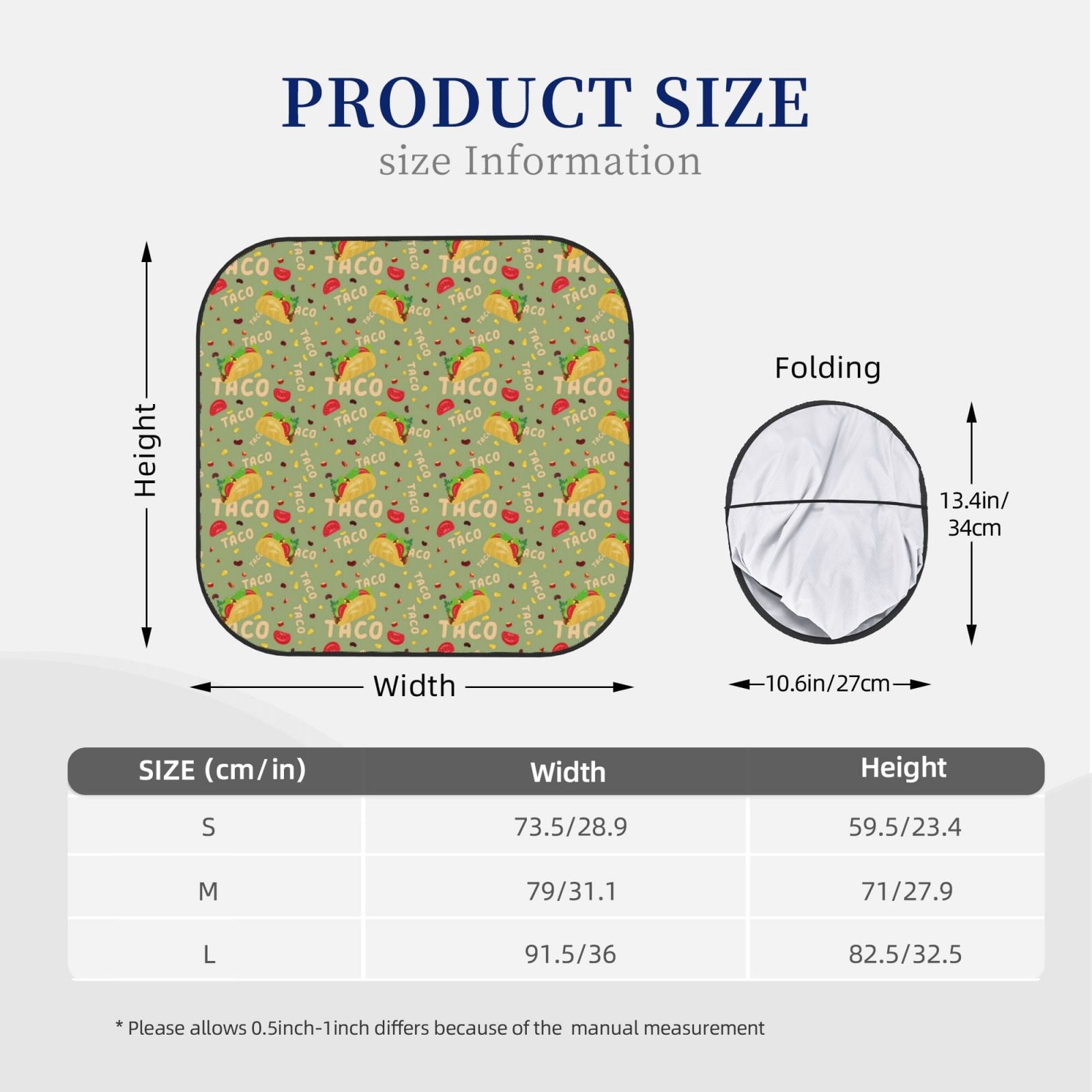 Picia Taco 2 Piece Car Windshield Sun Shade Foldable | Foldable