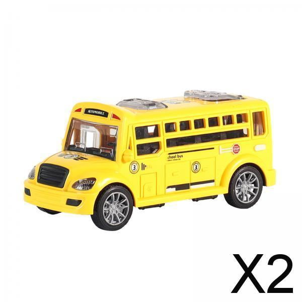 Paquete de 2 a 4 modelos de autobús escolar, juguete con puerta que se puede abrir, coche de juguete para niños y adolescentes 2 piezas