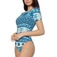 thumbnail image 2 of Easygdp Sea Underwater Animals Women'S Waist-Cinching Short-Sleeved Onesie, Olastic Onesiet,Snaps At Bottom,Easy To Put On And Take Off - Large, 2 of 9